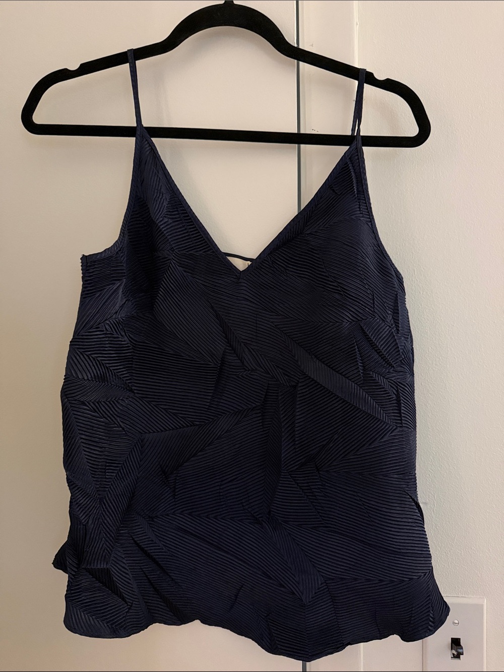 Anthropologie Navy Textured V-Neck Camisole